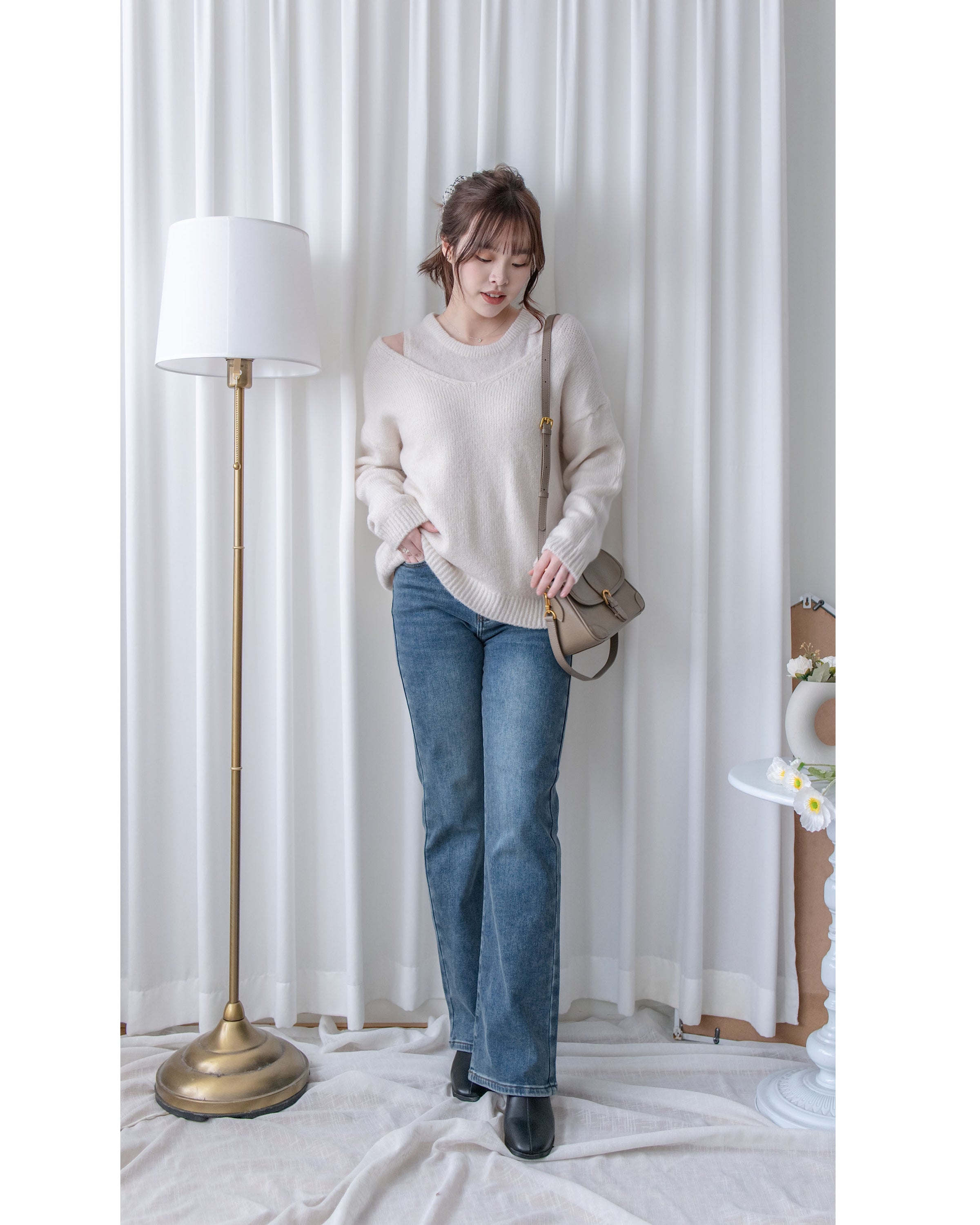 Vest Knit Set 軟糯毛絨背心上衣兩件式/ SE8103