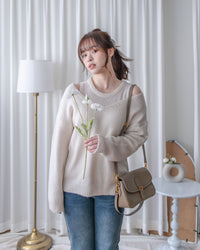 Vest Knit Set 軟糯毛絨背心上衣兩件式/ SE8103