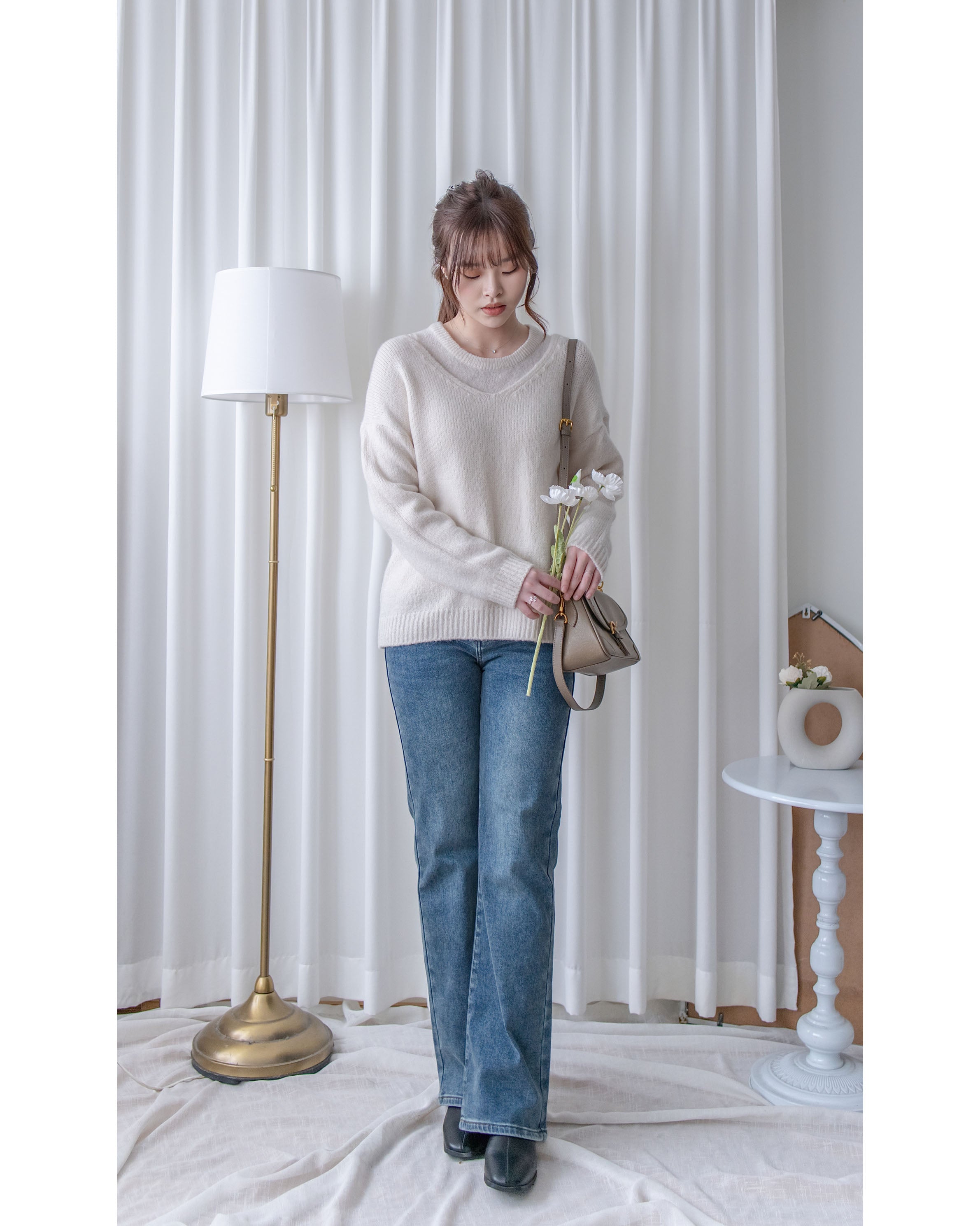 Vest Knit Set 軟糯毛絨背心上衣兩件式/ SE8103