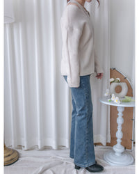 Winter Slim Jeans 高彈力內加絨保暖直筒牛仔褲/ PT8474