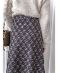 Rhombus Skirt 菱格紋隱形鬆緊帶A字裙/ SK8925 (pre-order Black 1月25截單)