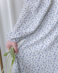 French Floral Button Dress 法式V領單色印花顯瘦腰封連身裙/ DS1060 (White Soldout)