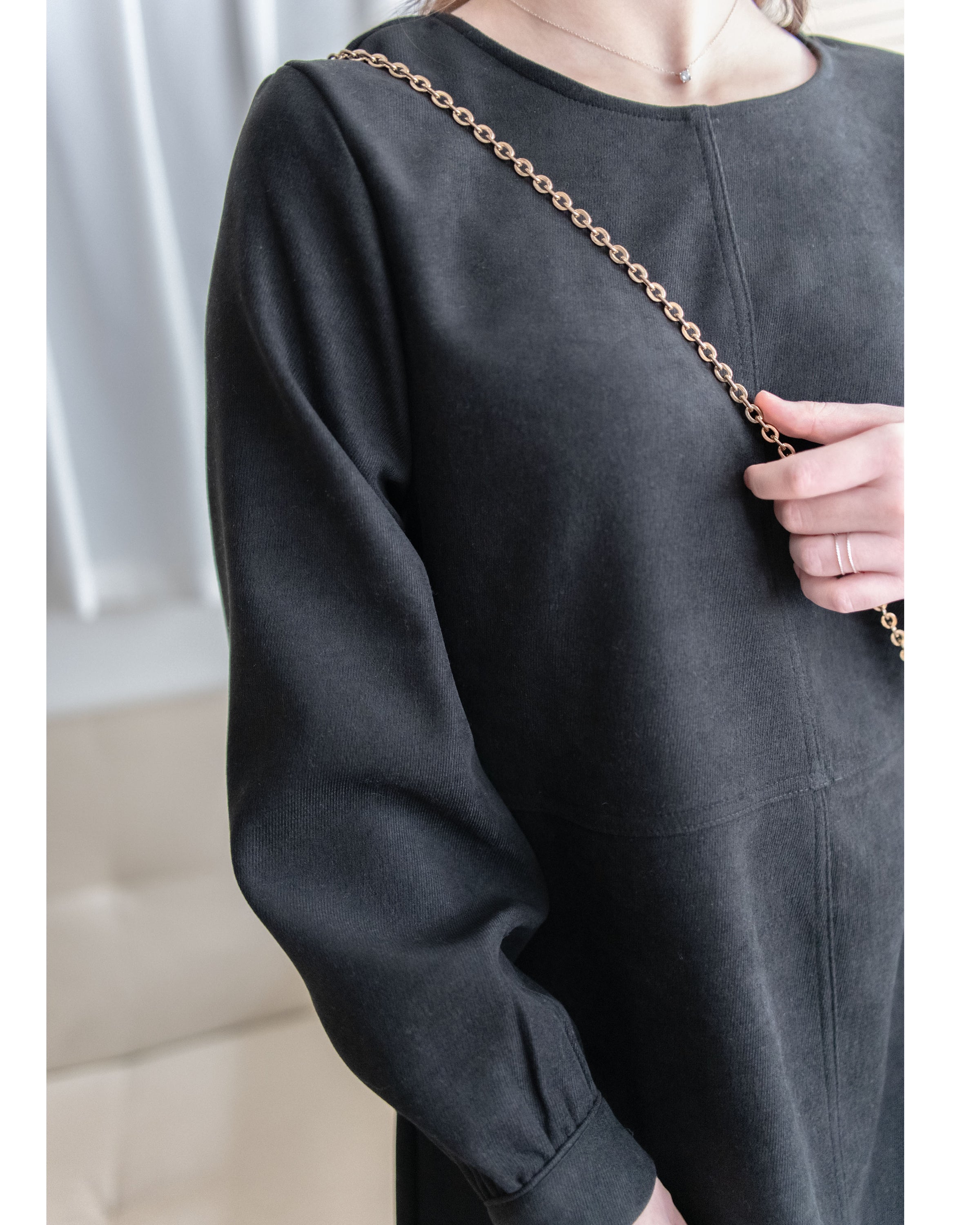 Charlotte Dress 內絨毛後置式雙口袋連身裙/ DS1056