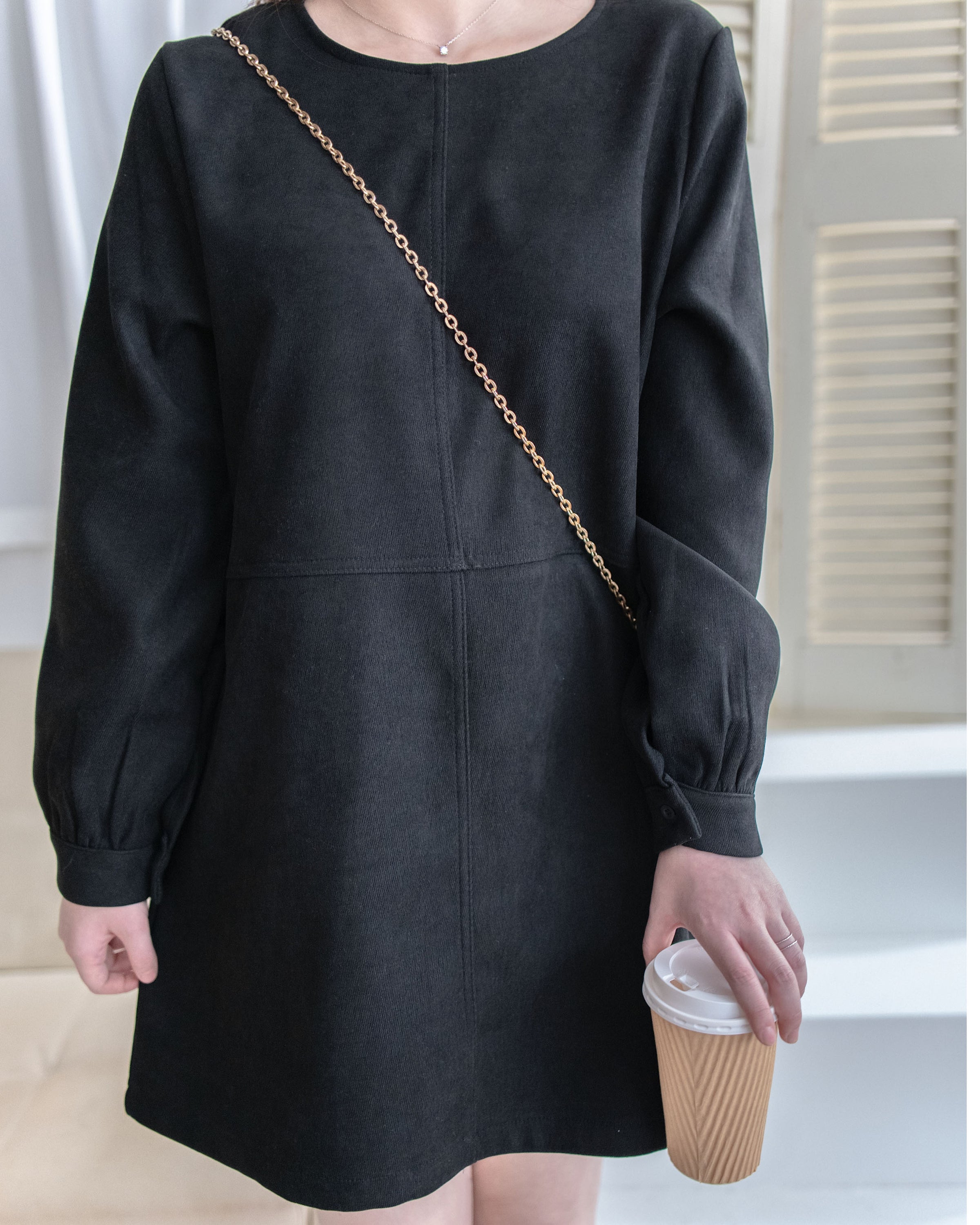 Charlotte Dress 內絨毛後置式雙口袋連身裙/ DS1056