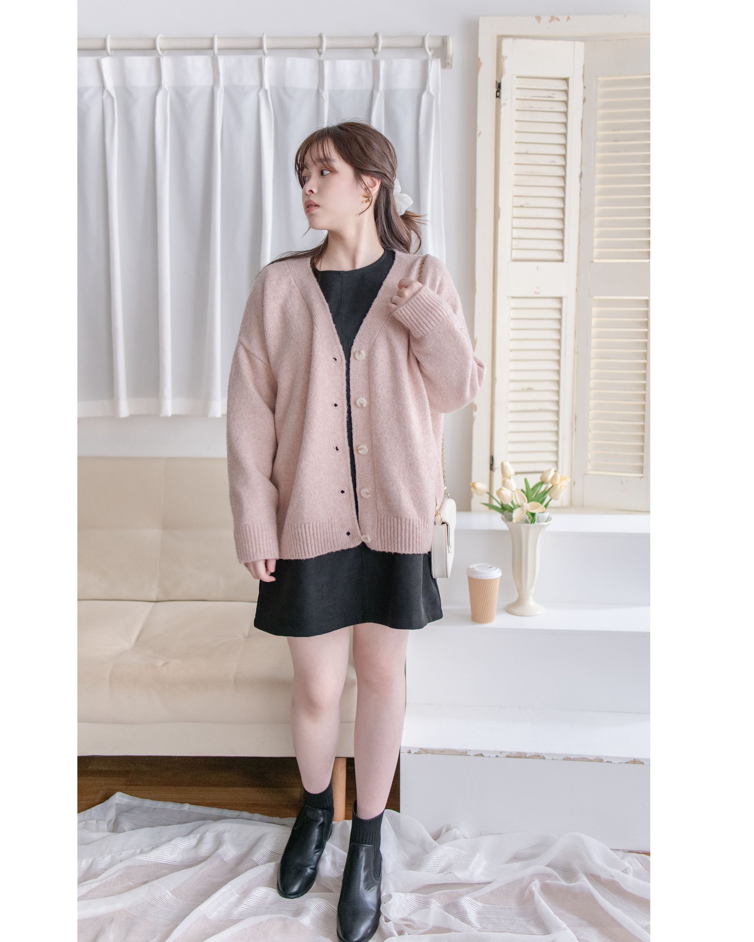 Charlotte Dress 內絨毛後置式雙口袋連身裙/ DS1056