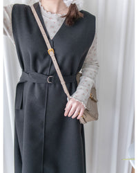 Vest Dress 立體中線車縫V領背心裙 / DS1054 (pre-order 1月25截單)