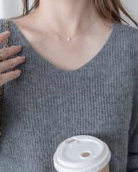 V-neck Knit Skirt Set 細膩條紋V領上衣直裙套裝/ SE8106 (Pre-order 2月5日截單)