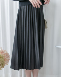 Pleated Cardigan Dress 小香風拼色針織外套假兩件百褶長裙/ DS1067 (pre-order 2月5日截單)