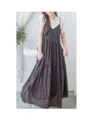 Rosy Dress 圓點小玫瑰吊帶連身裙/ DS9873