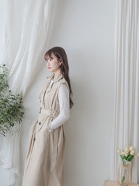 Trench Vest Dress 杏色背心風衣連身裙或外套/ DS9866