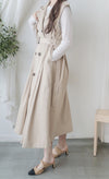 Trench Vest Dress 杏色背心風衣連身裙或外套/ DS9866