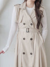 Trench Vest Dress 杏色背心風衣連身裙或外套/ DS9866