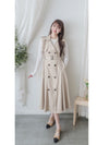 Trench Vest Dress 杏色背心風衣連身裙或外套/ DS9866