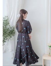 Bouquet Dress 藍色花束包式穿著連身裙/ DS9869