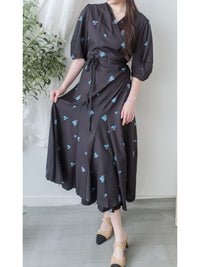 Bouquet Dress 藍色花束包式穿著連身裙/ DS9869