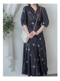 Bouquet Dress 藍色花束包式穿著連身裙/ DS9869