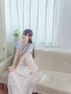 Rosy Dress 圓點小玫瑰吊帶連身裙/ DS9873