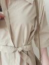 Beige Dress 杏色簡約不貼身顯瘦直身連身裙/ DS9857