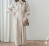 Beige Dress 杏色簡約不貼身顯瘦直身連身裙/ DS9857