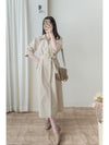 Beige Dress 杏色簡約不貼身顯瘦直身連身裙/ DS9857