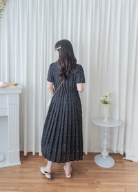 Adore Dress 心形印花腰下百摺裙擺連身裙/ DS9876