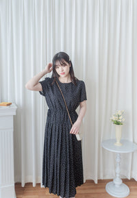 Adore Dress 心形印花腰下百摺裙擺連身裙/ DS9876