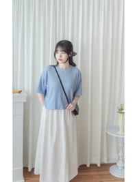 Round Collar Top 防皺好看微花邊立體格紋上衣/ TP9134