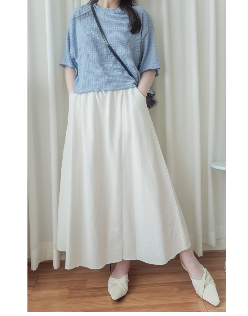 Round Collar Top 防皺好看微花邊立體格紋上衣/ TP9134