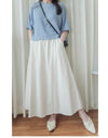 Soft Cotton Dress 側斜線設計口袋舒適棉半裙/ SK8877