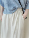 Soft Cotton Dress 側斜線設計口袋舒適棉半裙/ SK8877