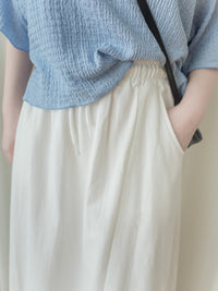 Soft Cotton Dress 側斜線設計口袋舒適棉半裙/ SK8877