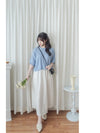 Round Collar Top 防皺好看微花邊立體格紋上衣/ TP9134