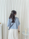 Round Collar Top 防皺好看微花邊立體格紋上衣/ TP9134