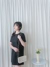 Coco Dress 十字織紋精緻鈕扣雙口袋連身裙/ DS9878