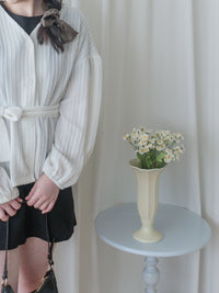 Bubble Top/Cardigan 泡泡袖修腰直線條紋上衣或外套/ CD8148