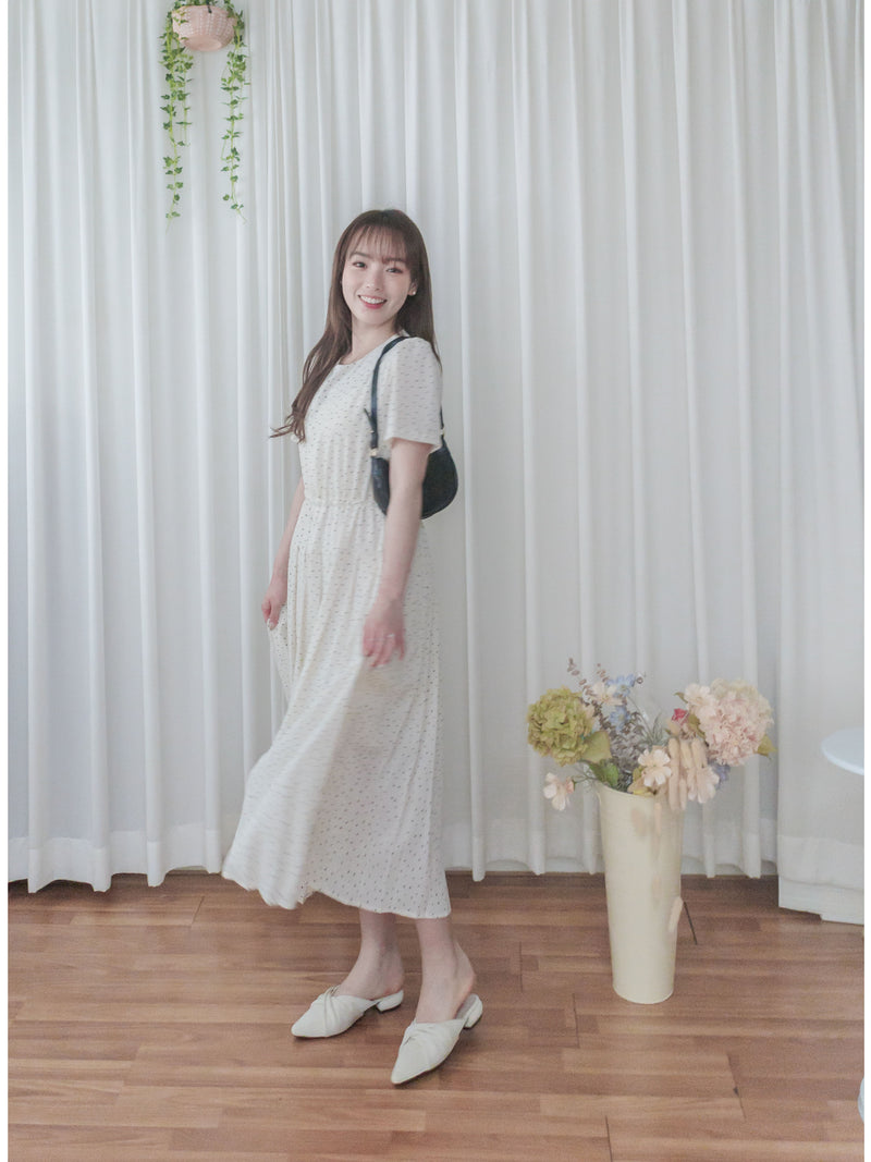 Adore Dress 心形印花腰下百摺裙擺連身裙/ DS9876