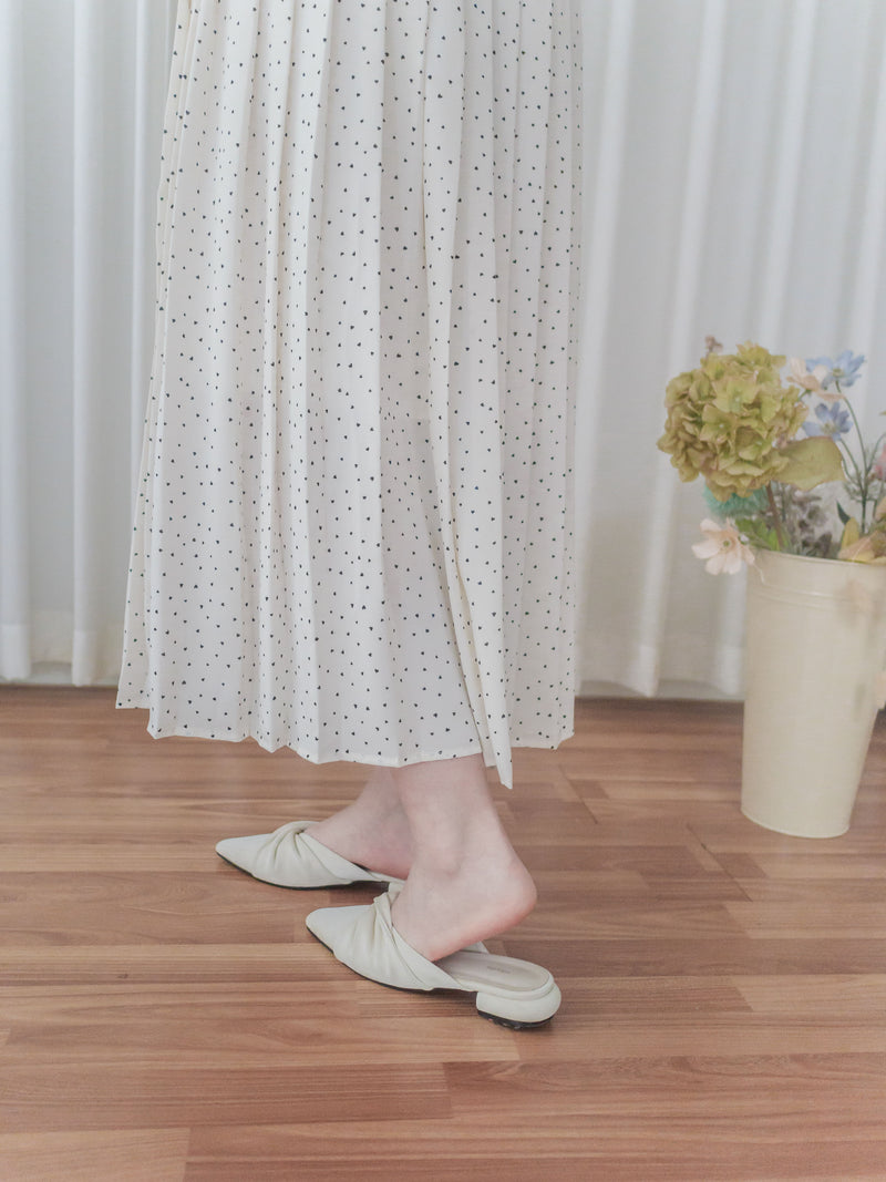 Adore Dress 心形印花腰下百摺裙擺連身裙/ DS9876