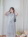 Lavender Check Dress 紫藍色格紋飄逸連身裙/ DS9875