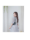 Lavender Check Dress 紫藍色格紋飄逸連身裙/ DS9875