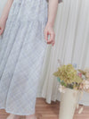 Lavender Check Dress 紫藍色格紋飄逸連身裙/ DS9875