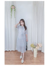 Lavender Check Dress 紫藍色格紋飄逸連身裙/ DS9875