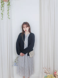 Bubble Top/Cardigan 泡泡袖修腰直線條紋上衣或外套/ CD8148