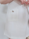 Coco Dress 十字織紋精緻鈕扣雙口袋連身裙/ DS9878