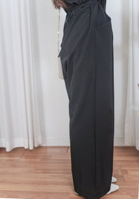 V Collar Jumpsuit V領簡約腰間車摺修腰連身褲/ DS9877