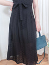 Black Garden Dress 黑色方領立體小花連身裙/ DS9879