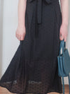 Black Garden Dress 黑色方領立體小花連身裙/ DS9879