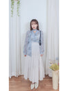 Stripe Skirt 防皺麻棉直條紋飄逸傘裙/ SK8878