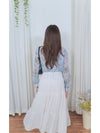 Stripe Skirt 防皺麻棉直條紋飄逸傘裙/ SK8878