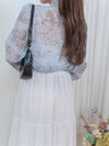 porcelain Blouse 琉璃藍色青瓷印花上衣/ BU9093