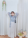 Stripe Skirt 防皺麻棉直條紋飄逸傘裙/ SK8878